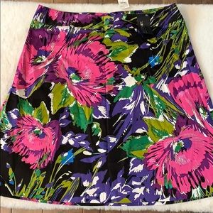 Lane Bryant A-Line Skirt - Pink, Green, Purple Floral